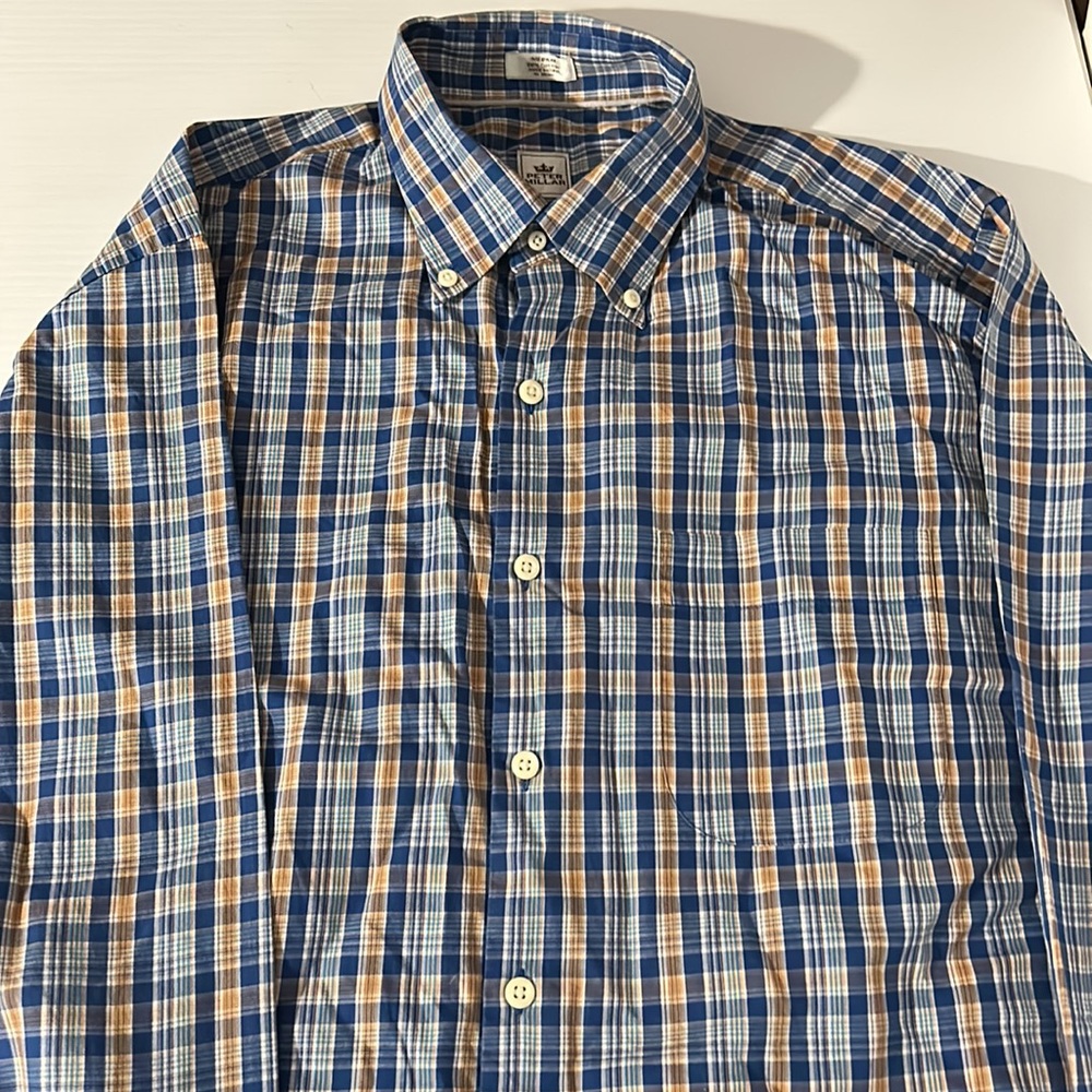 Peter Millar Button Down Plaid Shirt Medium